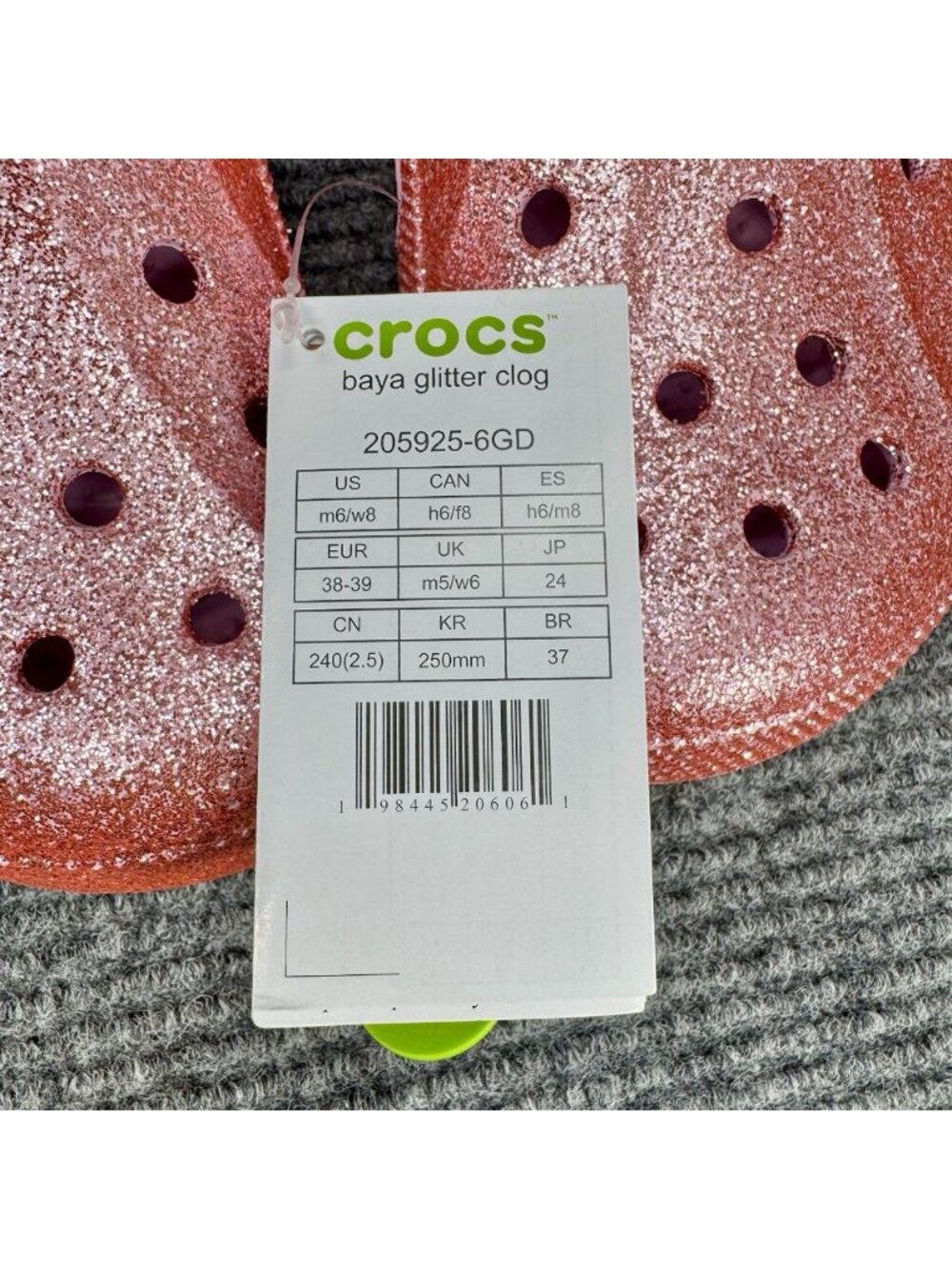 Crocs Baya Glitter Clogs Womens 8 Ballerina Pink Sparkle Shoes Slip On NEW - Picture 4 of 8